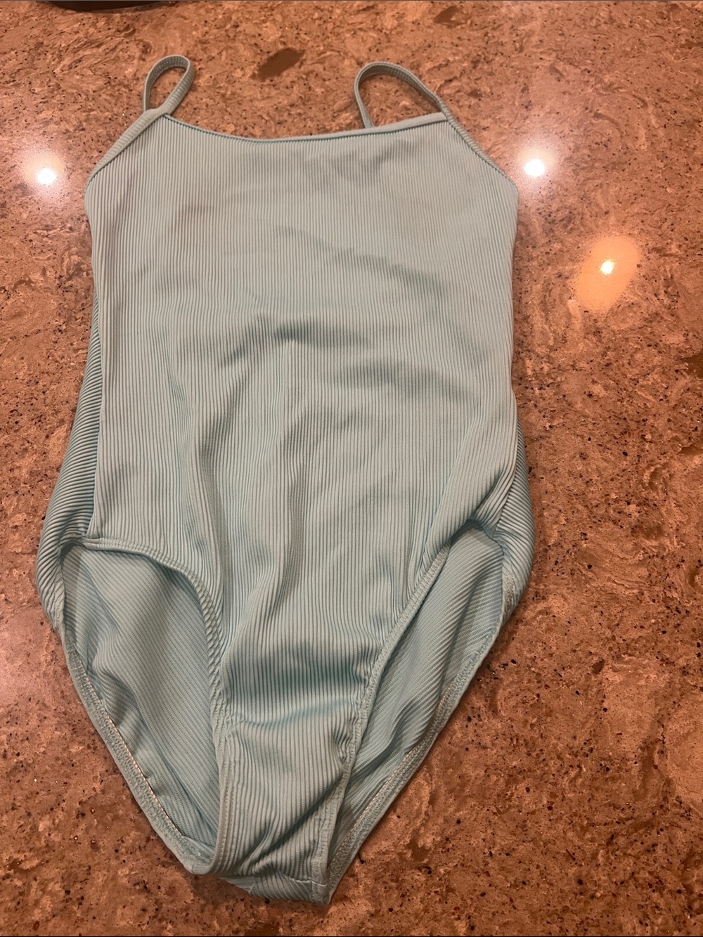 Wear Moi Aqua Ribbed Camisole Leotard